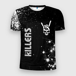 Мужская спорт-футболка The Killers и рок символ на темном фоне