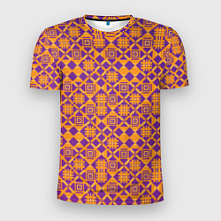 Мужская спорт-футболка Оранжевый векторный узор