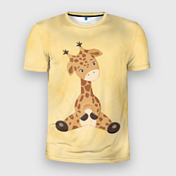 Футболка спортивная мужская Малыш жираф, цвет: 3D-принт
