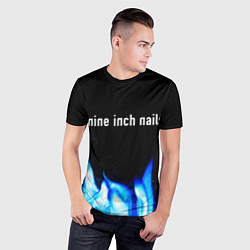 Футболка спортивная мужская Nine Inch Nails blue fire, цвет: 3D-принт — фото 2