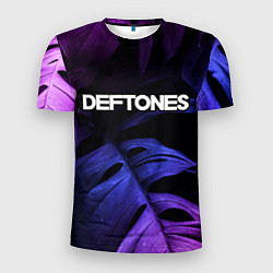 Футболка спортивная мужская Deftones neon monstera, цвет: 3D-принт