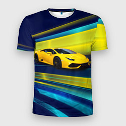 Мужская спорт-футболка Желтый итальянский суперкар