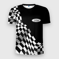 Футболка спортивная мужская Ford racing flag, цвет: 3D-принт