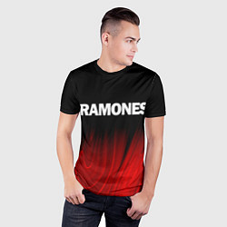Футболка спортивная мужская Ramones red plasma, цвет: 3D-принт — фото 2