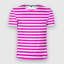 Мужская спорт-футболка Ярко-розовые полосы