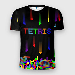 Мужская спорт-футболка Falling blocks tetris