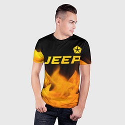 Футболка спортивная мужская Jeep - gold gradient: символ сверху, цвет: 3D-принт — фото 2