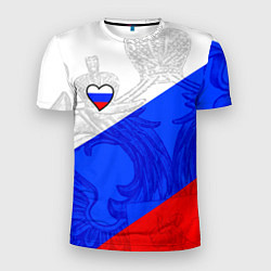 Мужская спорт-футболка Сердечко - Россия
