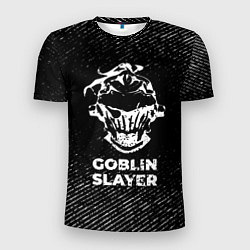 Футболка спортивная мужская Goblin Slayer с потертостями на темном фоне, цвет: 3D-принт