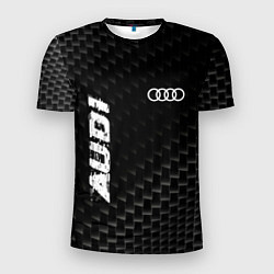 Мужская спорт-футболка Audi карбоновый фон