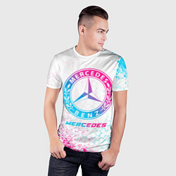 Футболка спортивная мужская Mercedes neon gradient style, цвет: 3D-принт — фото 2