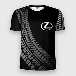 Футболка спортивная мужская Lexus tire tracks, цвет: 3D-принт