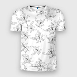 Мужская спорт-футболка Лилия цветочный паттерн