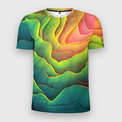 Футболка спортивная мужская Даружный градиент плит, цвет: 3D-принт