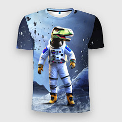 Футболка спортивная мужская Тираннозавр-космонавт, цвет: 3D-принт