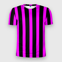 Мужская спорт-футболка В полоску черного и фиолетового цвета