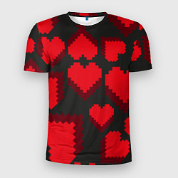 Мужская спорт-футболка Pixel hearts