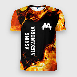 Мужская спорт-футболка Asking Alexandria и пылающий огонь
