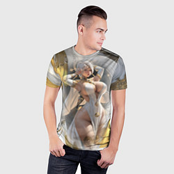 Футболка спортивная мужская Девушка с аппетитными формами в золотом, цвет: 3D-принт — фото 2