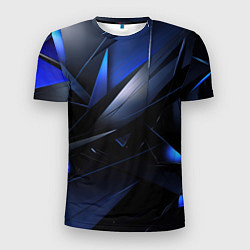 Футболка спортивная мужская Blue black background, цвет: 3D-принт