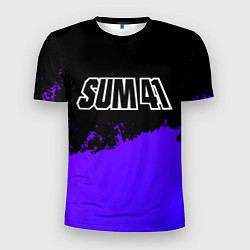 Футболка спортивная мужская Sum41 purple grunge, цвет: 3D-принт