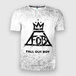 Футболка спортивная мужская Fall Out Boy с потертостями на светлом фоне, цвет: 3D-принт