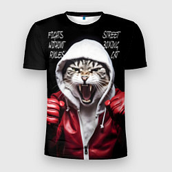 Мужская спорт-футболка Street boxing cat