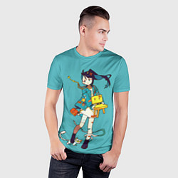 Футболка спортивная мужская Судзумэ закрывает двери, цвет: 3D-принт — фото 2