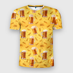 Мужская спорт-футболка Кружки с пенным пивом