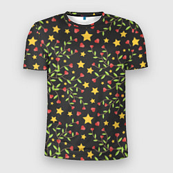 Мужская спорт-футболка Листочки и звёзды