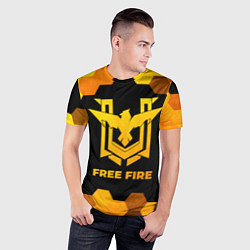 Футболка спортивная мужская Free Fire - gold gradient, цвет: 3D-принт — фото 2