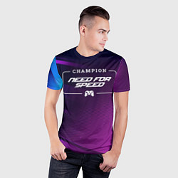 Футболка спортивная мужская Need for Speed gaming champion: рамка с лого и джо, цвет: 3D-принт — фото 2