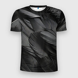Футболка спортивная мужская Черные перья ворона, цвет: 3D-принт