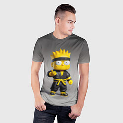 Футболка спортивная мужская Bart Simpson - ninja - Japan, цвет: 3D-принт — фото 2