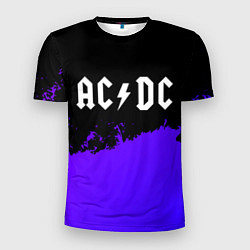 Футболка спортивная мужская AC DC purple grunge, цвет: 3D-принт