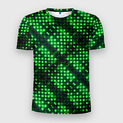Мужская спорт-футболка Яркие зеленые точки