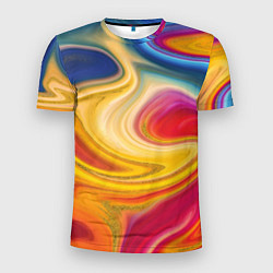 Футболка спортивная мужская Цветная волна, цвет: 3D-принт