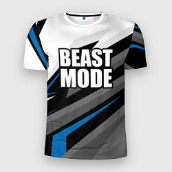 Мужская спорт-футболка Beast mode - blue sport