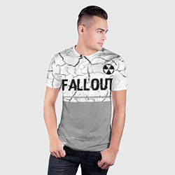 Футболка спортивная мужская Fallout glitch на светлом фоне: символ сверху, цвет: 3D-принт — фото 2