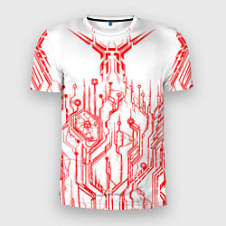Мужская спорт-футболка Киберпанк-red