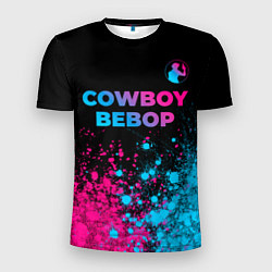 Футболка спортивная мужская Cowboy Bebop - neon gradient: символ сверху, цвет: 3D-принт
