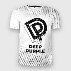 Футболка спортивная мужская Deep Purple с потертостями на светлом фоне, цвет: 3D-принт