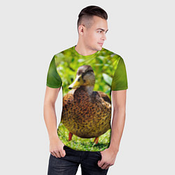 Футболка спортивная мужская Утка Кряква, цвет: 3D-принт — фото 2