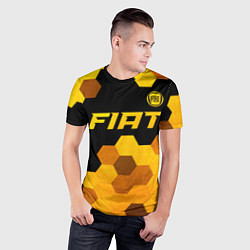 Футболка спортивная мужская Fiat - gold gradient: символ сверху, цвет: 3D-принт — фото 2