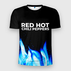 Футболка спортивная мужская Red Hot Chili Peppers blue fire, цвет: 3D-принт