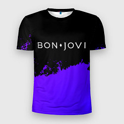 Футболка спортивная мужская Bon Jovi purple grunge, цвет: 3D-принт