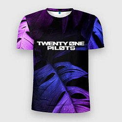 Футболка спортивная мужская Twenty One Pilots neon monstera, цвет: 3D-принт