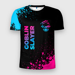 Мужская спорт-футболка Goblin Slayer - neon gradient: надпись, символ