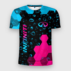 Мужская спорт-футболка Infiniti - neon gradient: надпись, символ