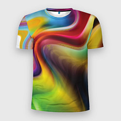 Мужская спорт-футболка Rainbow waves